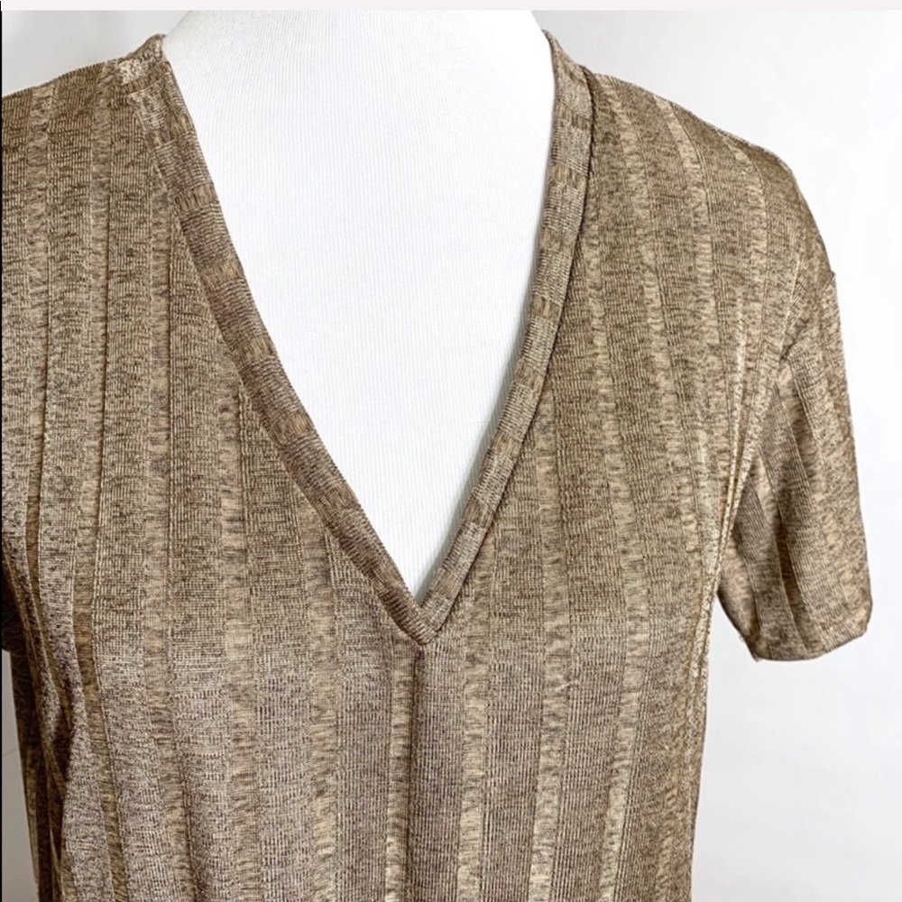 2/$20🌸 Zara Metallic Ribbed Split Side Knit Tunic - Picture 2 of 8